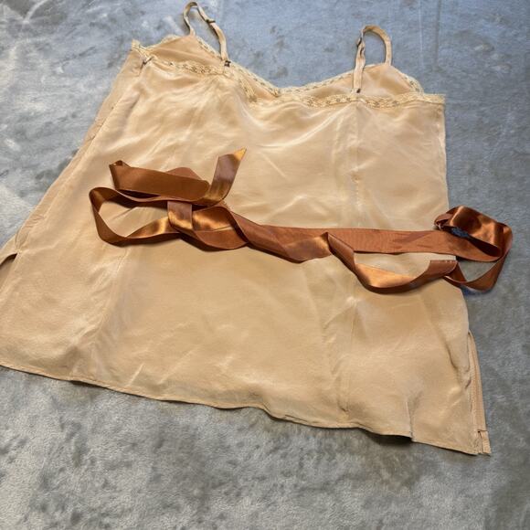 Vintage Y2K Silk Babydoll Top Fairy Festival Dainty 90's Lace Embroidered - Picture 10 of 12